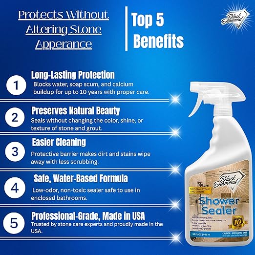 Black Diamond Stoneworks Shower Care Essentials –Natural Stone Shower Sealer - Image 7