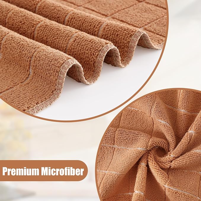 Homaxy Microfiber Kitchen Towels and Dishcloths Set, 12 Pack Soft and Absorbent - Image 2