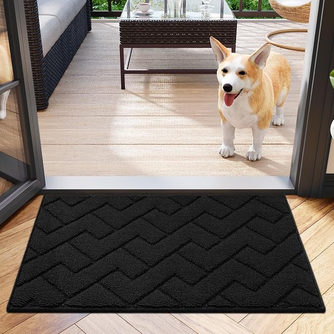 hicorfe Indoor Doormat, Welcome Door Mat TPR Backing Non Slip Mats 20"x31.5" by Hicorfe