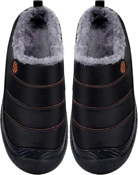 Womens Mens House Slippers Slip on Snow Winter Warm Fully Fur Lined Slippers - Image 6