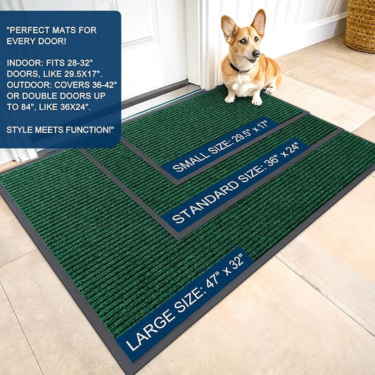 OLANLY Front Door Mat Indoor Outdoor Entrance, Waterproof Heavy Duty Doormat - Image 2