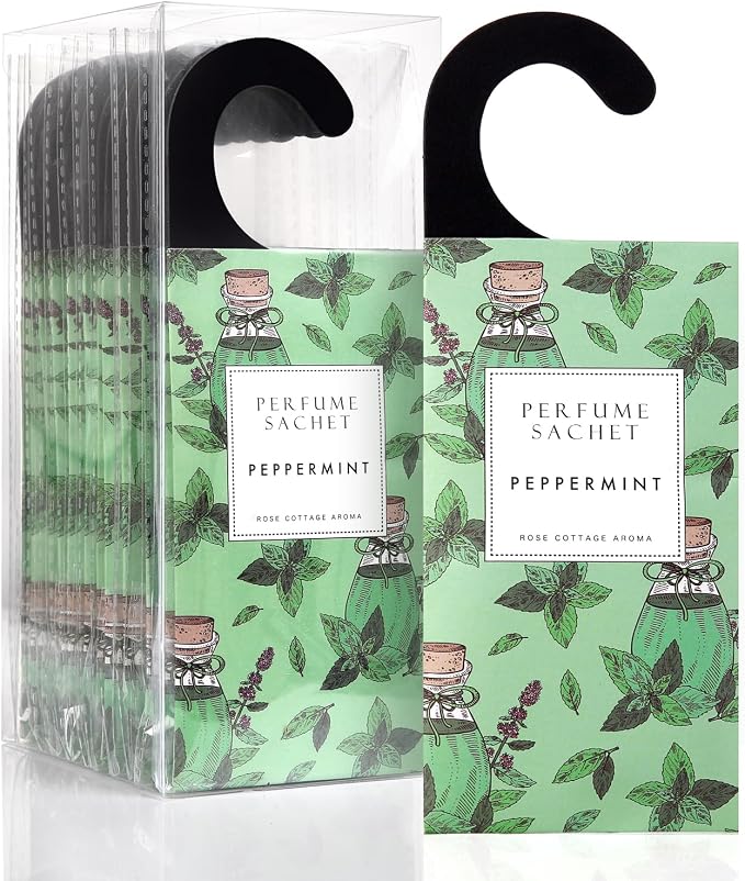ROSE COTTAGE Large 12 Packs Peppermint Hanging Closet Deodorizer Air Freshener by ROSECOTTAGE