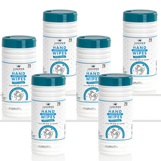6 Pack Canister Hand Sanitizing Wipes, Alcohol Free 450 Count Canister by JuniperCLEAN