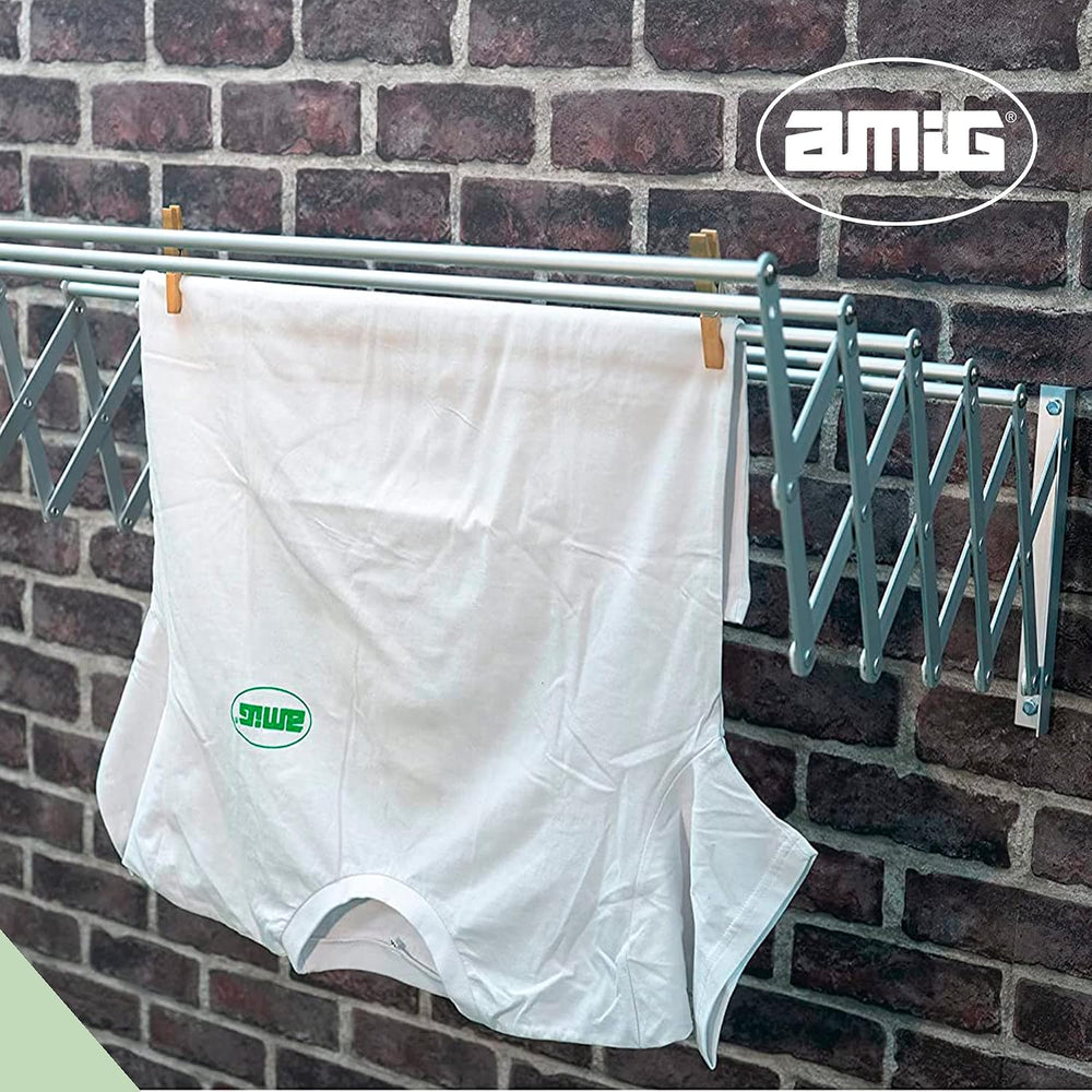 Amig - Extendable Wall Clothesline | High Strength Aluminium | Stainless Stee...