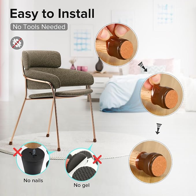 24PCS Upgraded Silicone Chair Leg Floor Protectors - Image 5