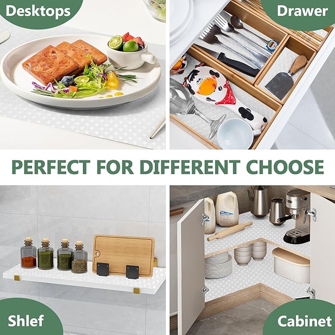 Shelf Liners, Non-Adhesive Drawer Liner, Waterproof & Oil-Proof Kitchen Cabinet - Image 6