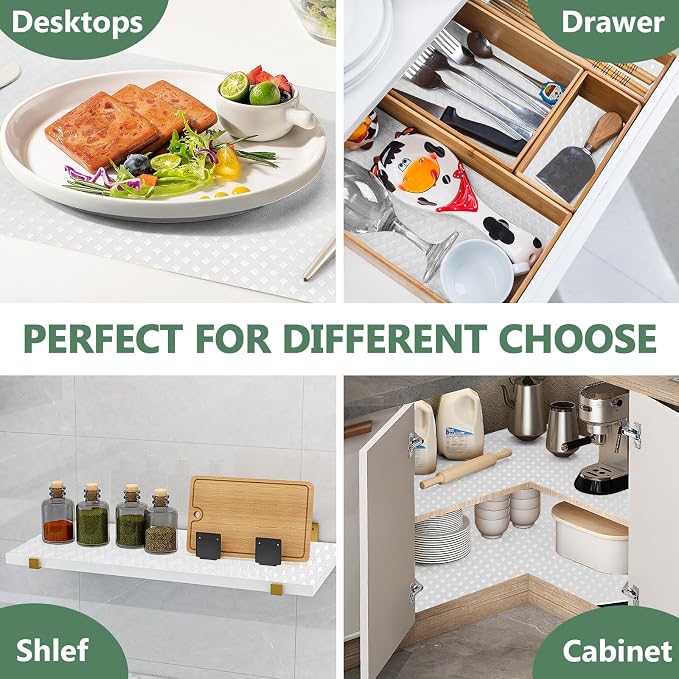 Shelf Liners, Non-Adhesive Drawer Liner, Waterproof & Oil-Proof Kitchen Cabinet - Image 6