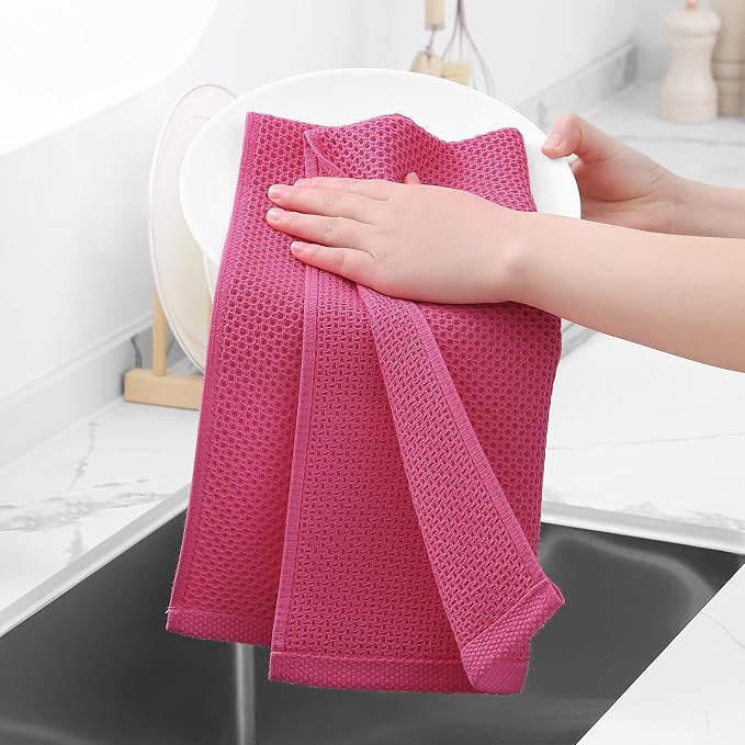 Homaxy 100% Cotton Waffle Weave Kitchen Dish Towels, Ultra Soft Absorbent Quick - Image 4