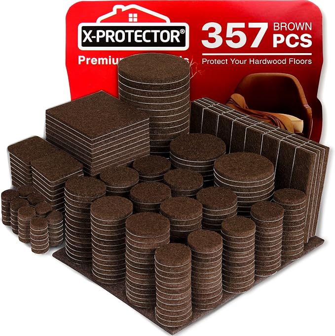 X-PROTECTOR 357 pcs Premium Huge Pack Felt Furniture Pads! Quantity of by X-Protector