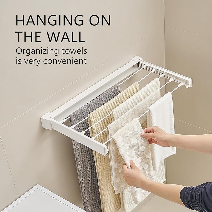JOOM Laundry Drying Rack Collapsible, Wall Mounted Drying Rack, Clothes Drying - Image 5