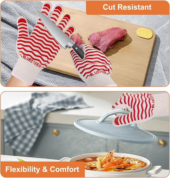 Oven Gloves 932°F Heat Resistant Oven Mitts - Image 4