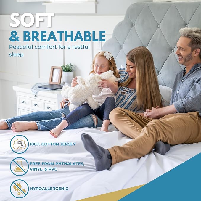 Twin Size 39x75” Premium Waterproof Zippered Mattress Encasement, 100% Cotton - Image 3