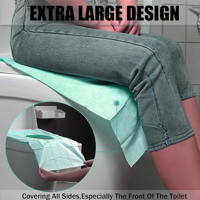 50 Pack Toilet Seat Covers Disposable 16x24 Inch XL Portable Toilet Liners - Image 6