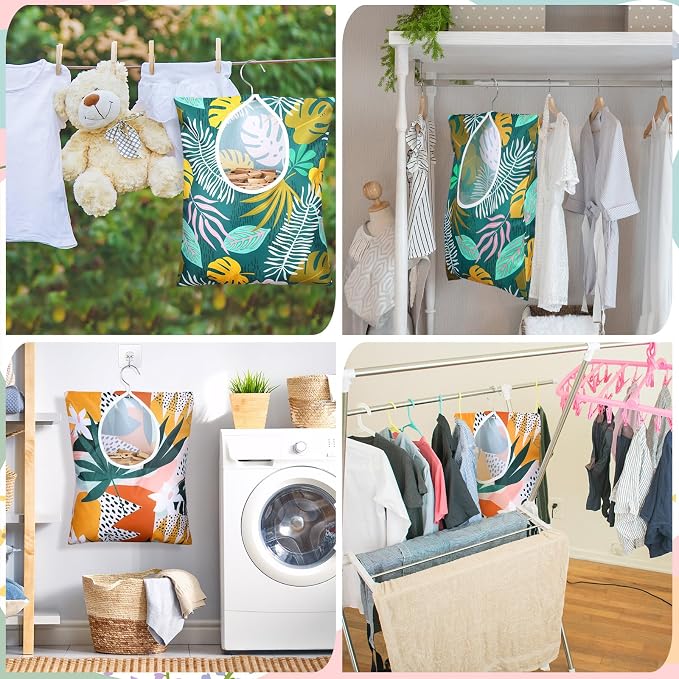 Woanger 2 Pcs Clothes Pin Bag Clothespin Holder 15 x 11 in to Hang on Line - Image 7