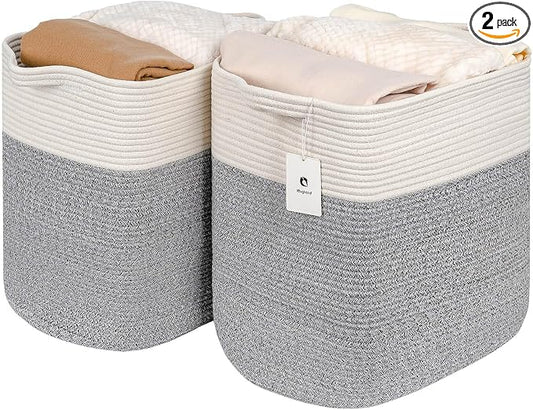 Storage Baskets for Clothes Fabric Cotton Rope Storage Basket by Laughbird