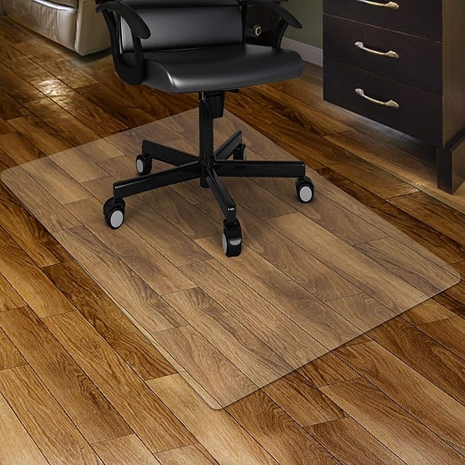 Kuyal Clear Chair mat for Hardwood Floor 46 x 60 inches Transparent Floor Mats by Kuyal
