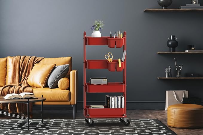 Simple Houseware 4-Tier Multifunctional Rolling Utility Cart - Image 7