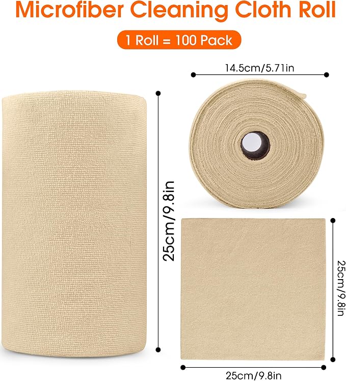 Roll of Microfiber Cleaning Cloth –100 Pack, Tear Away Microfiber Towels - Image 7