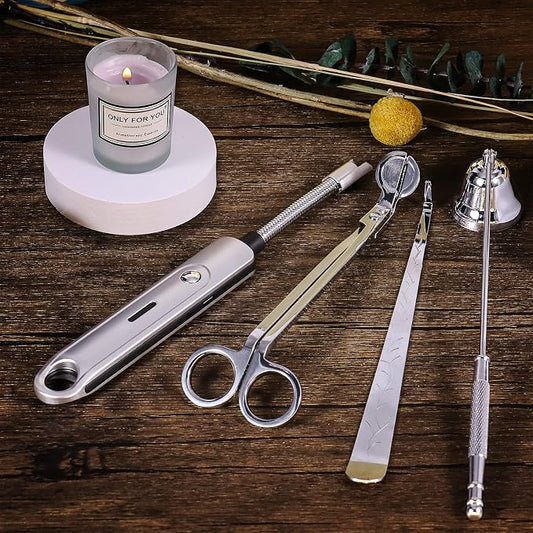 Lsnisni 4 in 1 Candle Accessory Set, Electric Lighter, Wick Cutter, Snuffer and - Image 2