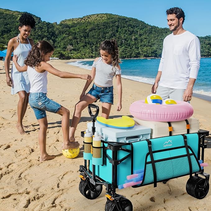 Collapsible Wagon Cart Heavy Duty Foldable, Folding Beach Wagon - Image 7