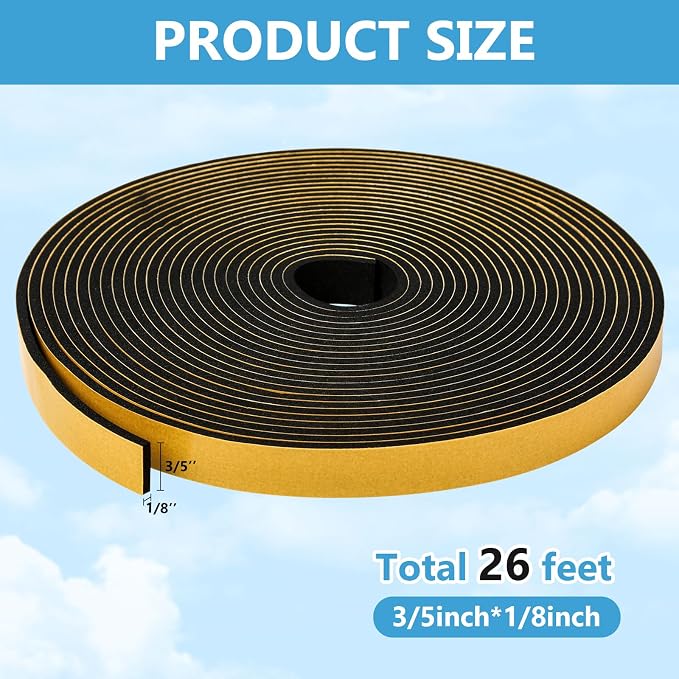 Black Weather Stripping Door Seal Strip, Strong Adhesive, Lightproof, Soundproof - Image 2