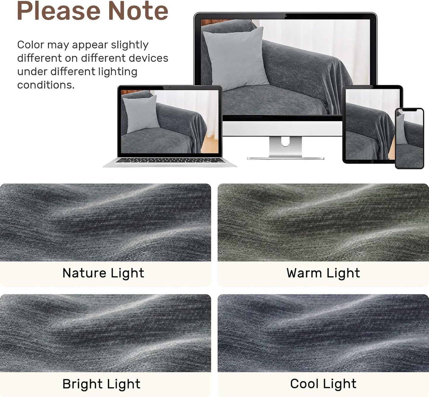Sectional Couch Covers, 2 Pieces Washable L Shaped Couch Covers Sofa Blanket for Dogs Pet Friendly Sectional Sofa Slipcovers Furniture Covers,71"x 110"+ 71"x 118",(X-Large,Dark Gray)