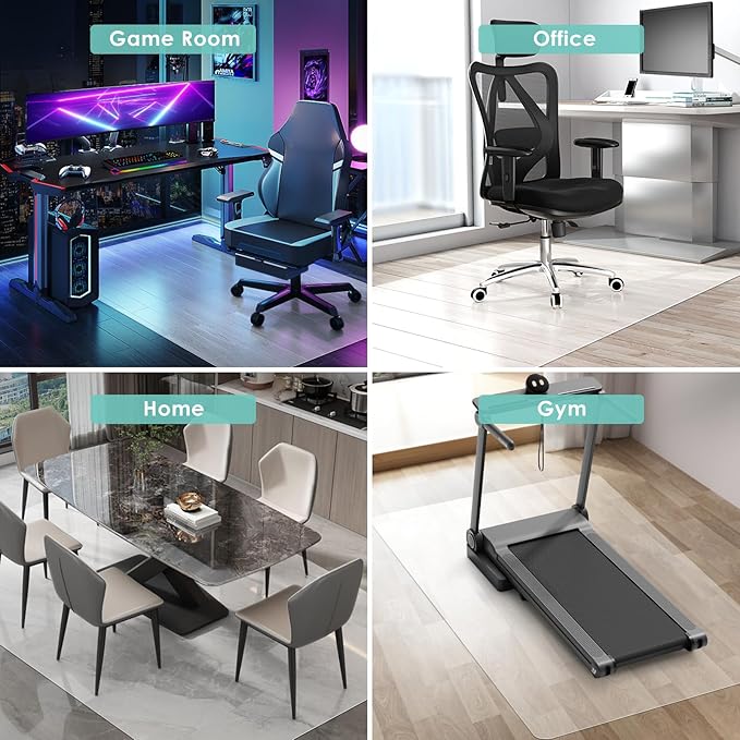 Vicwe Office Chair Mat for Hard Floor, Easy Glide for Chairs - Image 5