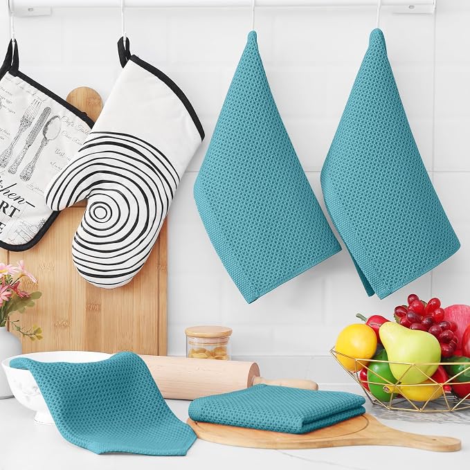 Homaxy 100% Cotton Waffle Weave Kitchen Dish Cloths, Ultra Soft Absorbent Quick - Image 6