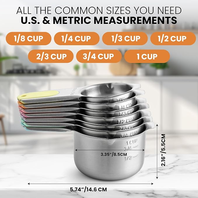 Spring Chef Magnetic Stainless Steel Measuring Cups, Kitchen Tools - Image 3