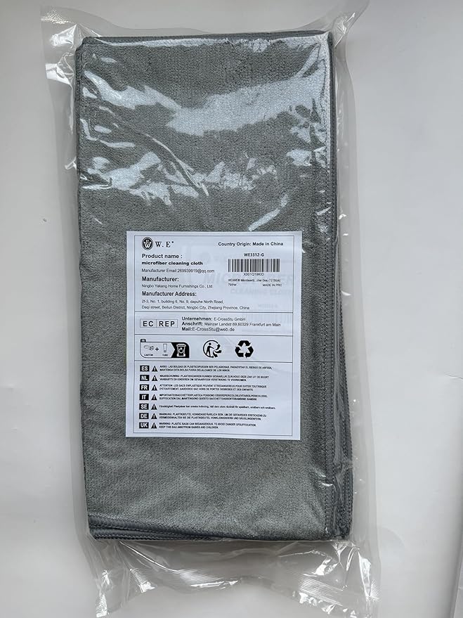 Gray Microfiber Cleaning Cloth 13"x13", Ultra Soft Absorbent Microfiber - Image 8