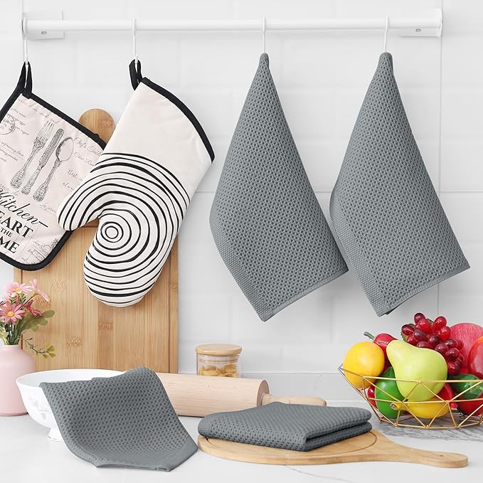 Homaxy 100% Cotton Waffle Weave Kitchen Dish Cloths, Ultra Soft Absorbent Quick - Image 6