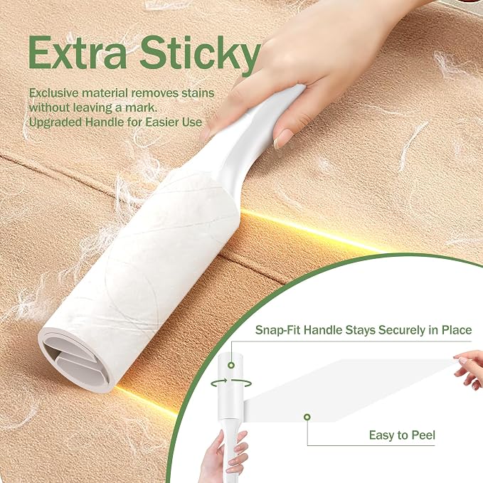 Extra Sticky Lint Roller for Pet Hairs 200 Sheets Lint Rollers for Travel 4 - Image 2