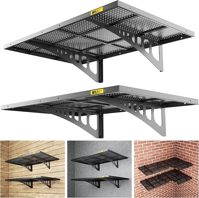 2Pack 2x3ft Adjustable Metal Garage Wall Shelving Heavy Duty Garage Storage by Unknown