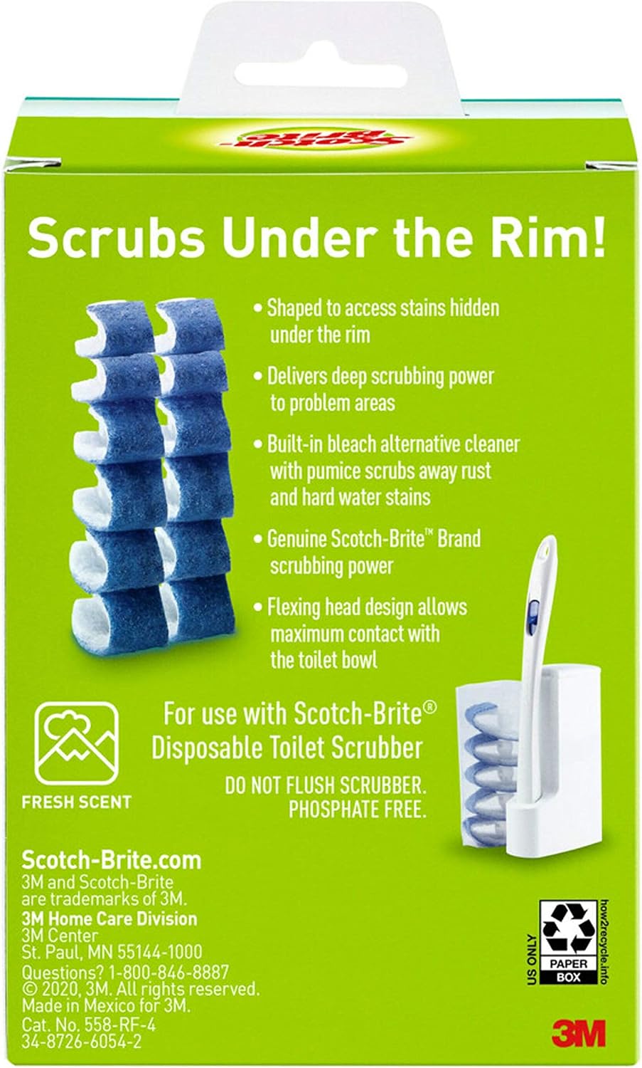 Scotch-Brite Disposable Toilet Cleaner Refill Pads, Disposable Refills with Built-In Bleach Alternative, Removes Rust & Hard Water Stains, 40 Disposable Refills