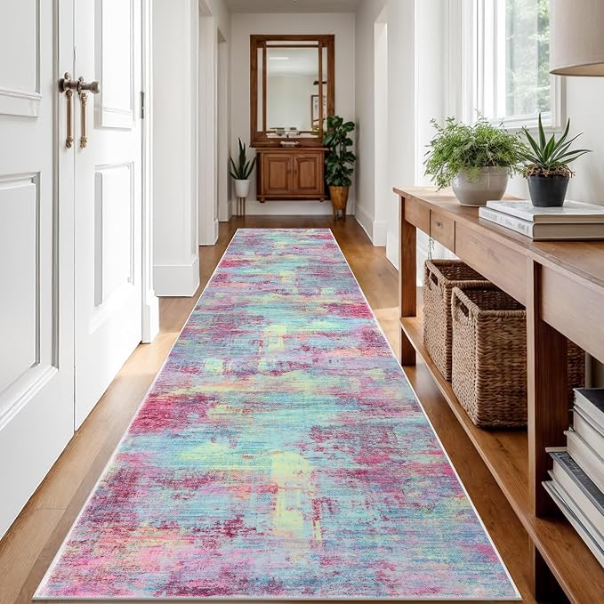IOHOUZE Abstract Runner Rug 3x12 Ft Washable Runners - Image 8