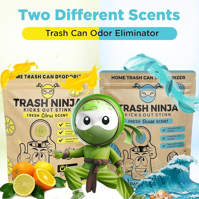 Trash Ninja Trash Can Deodorizer – Stick-On Air Freshener - Image 8