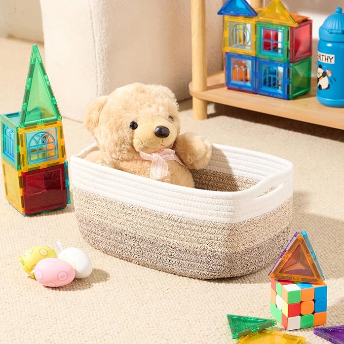 Small Storage Baskets for Organizing | Closet Organizer Bins | Shelf Toy Basket - Image 4