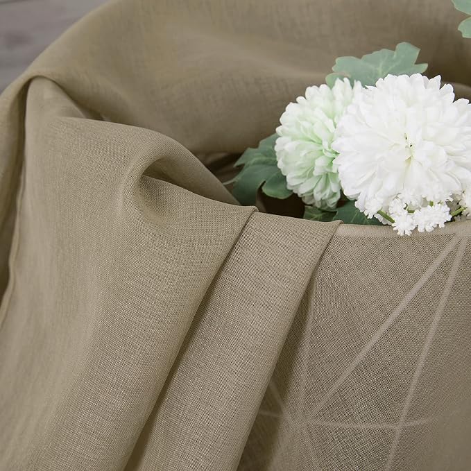 Tollpiz Sheer Curtains Living Room Linen Textured Curtain Sheers Light - Image 6