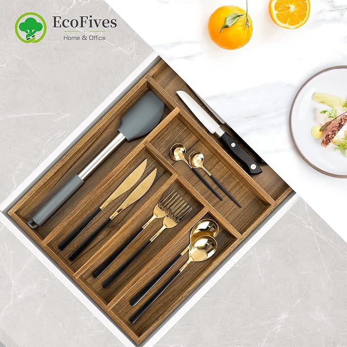 Luxury Acacia Kitchen Drawer Organizer - Image 5