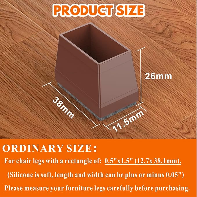Rectangle Chair Leg Protectors for Hardwood Floors - Image 2