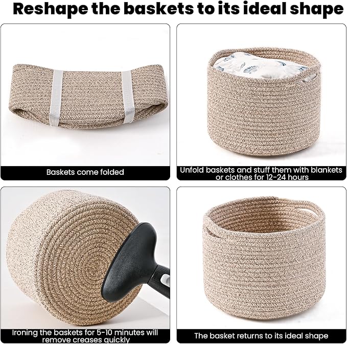 Small Storage Baskets for Organizing, Organizer Baskets for Shelves, Small - Image 7