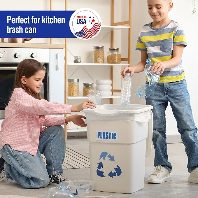 Delxo 40-45 Gallon Clear Trash Bags, Durable & Puncture-Resistant Plastic Can - Image 6