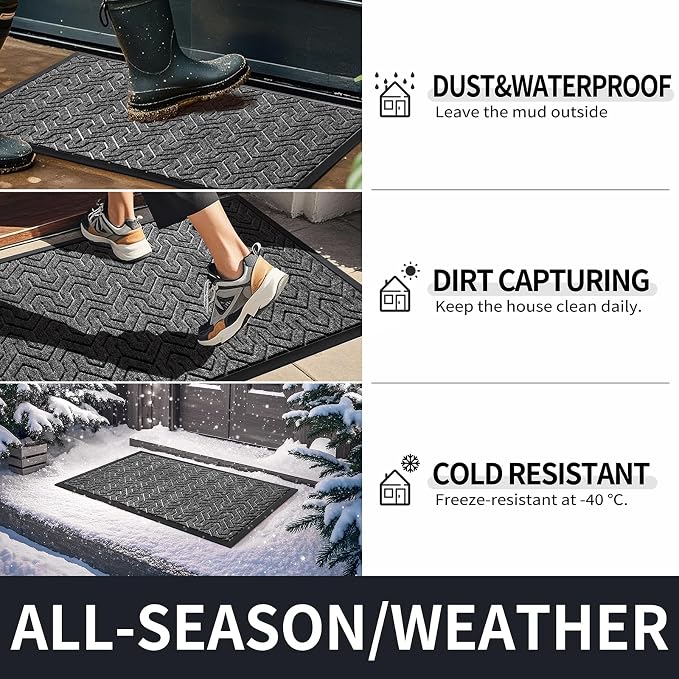 Yimobra Front Door Mat Outside Entrance 29.5x17, Waterproof Heavy Duty Outdoor - Image 5