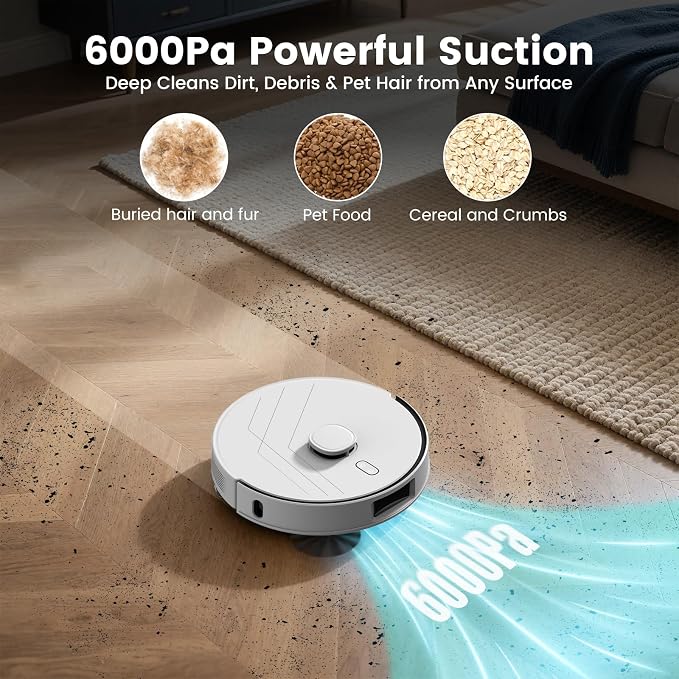 AIRROBO T30+ Robot Vacuum and Mop, Self-Emptying, 6000PA Suction, Proactive - Image 5