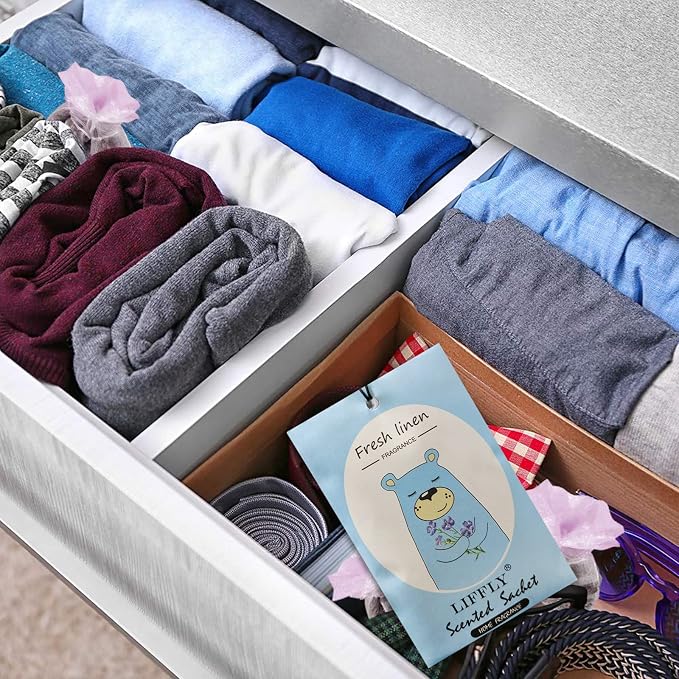 14 Packs Fresh Linen Scented Sachets Bags fit Drawers and Closets Gift Box - Image 4