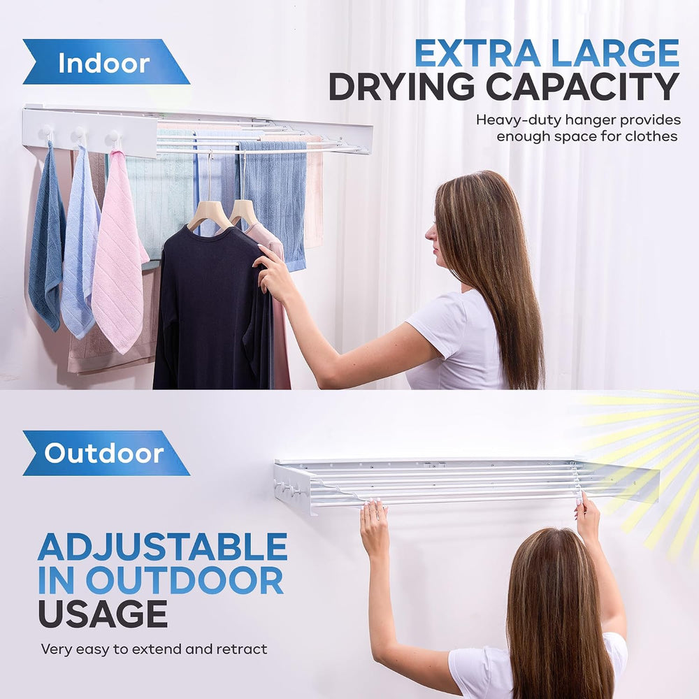 40" Premium Aluminium Foldable Clothes Drying Rack Included Shelf with 6...