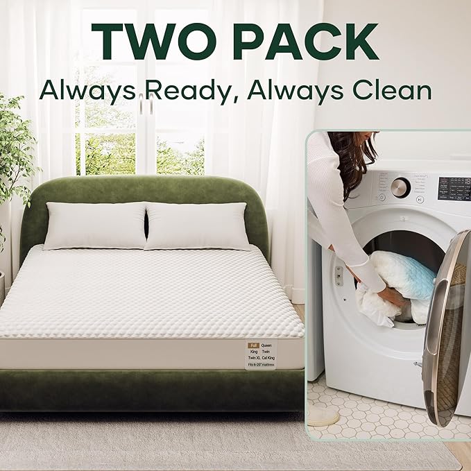 OhGeni 100% Waterproof Mattress Protector, Mini Crib-2 Pack Size Mattress Pad - Image 4