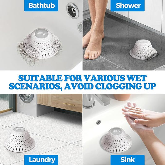 zaa Bathtub Drain Hair Catcher, Silicone Collapsible 1 Pack Drain Protector - Image 2