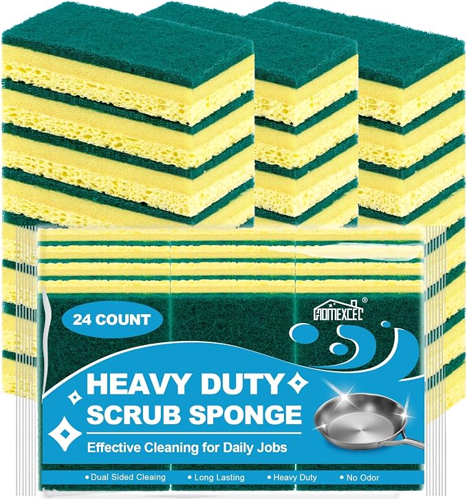 HOMEXCEL Sponges Kitchen 24pcs, Heavy Duty Sponges by HOMEXCEL
