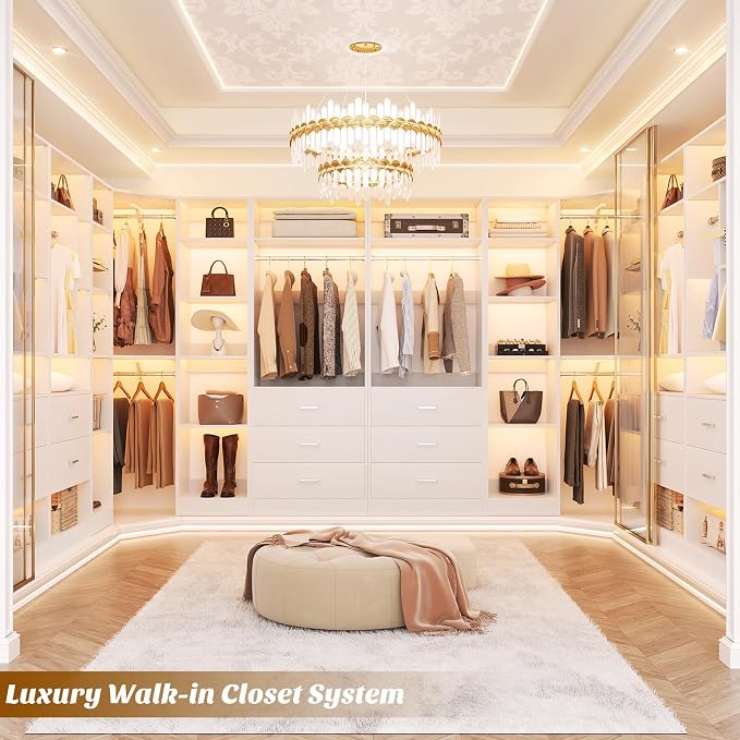 Corner Closet System with 6 Drawers, Closet Organizer System with 14 Shelves & - Image 2